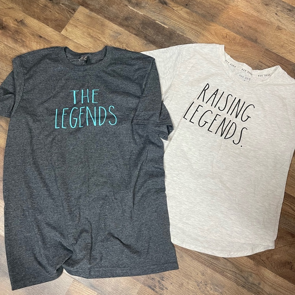 Kids 'The Legends' and 'Raising Legends' T-Shirts - Gray and White